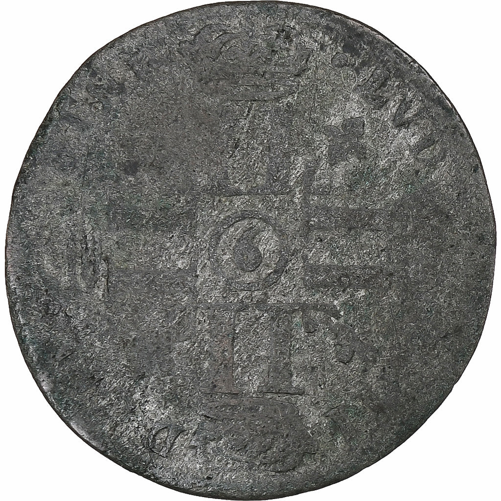 France, Louis XIV, Quinzain aux 8 L, 1693, Rennes, Billon, VG(8-10), Gadoury:91