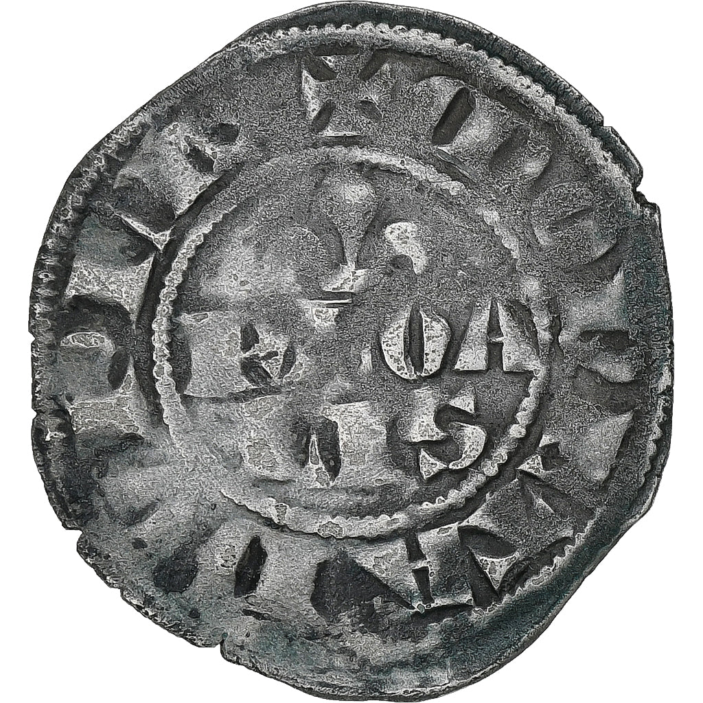Francja, Philip IV, Double Parisis, 1295-1303, Paris, Bilon, VF(30-35)