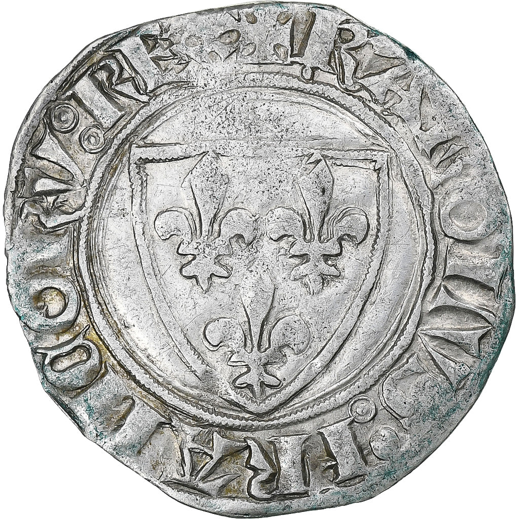France, Charles VI, Blanc Guénar, 1380-1422, Cremieu, Billon, EF(40-45)