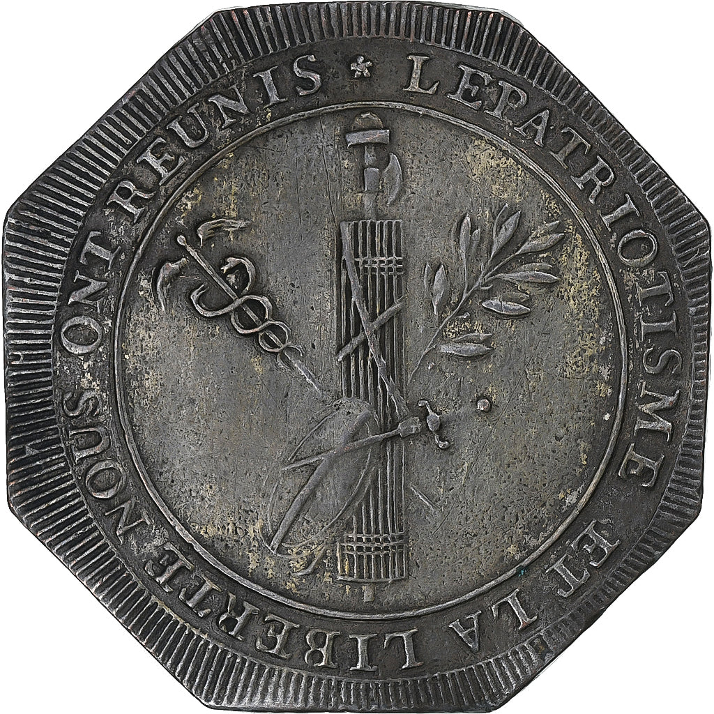 France, Medal, Constitution, Assemblée Nationale, Lyon, 1790, Silvered bronze