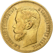 Russia, Nicholas II, 5 Roubles, 1898, Saint Petersburg, Złoto, AU(50-53)