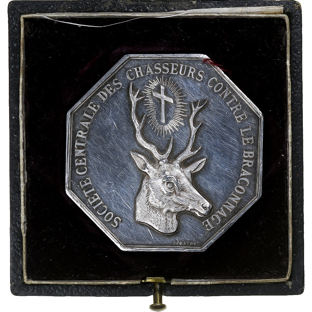 France, Medal, Société Centrale des chasseurs contre le braconnage, 1888
