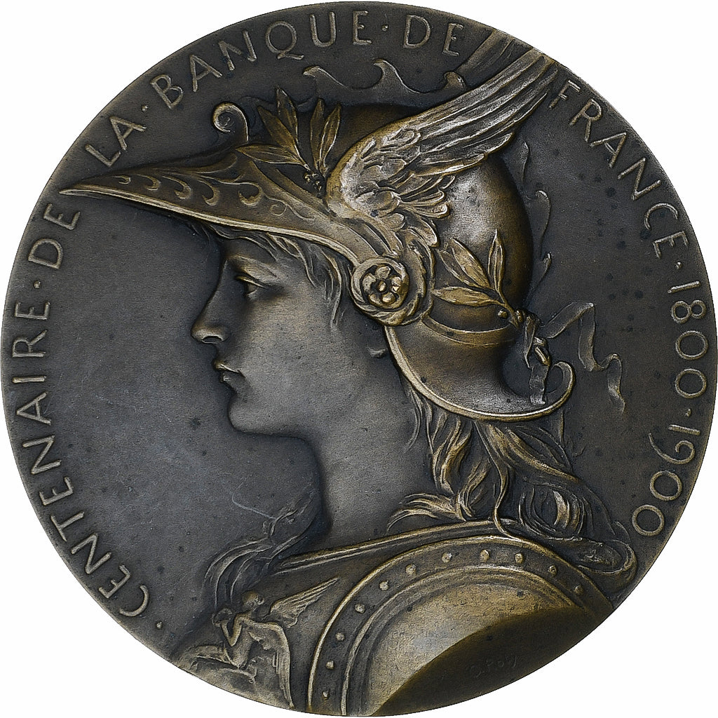 França, medalha, Centenaire de la Banque de France, 1900, Bronze, Roty