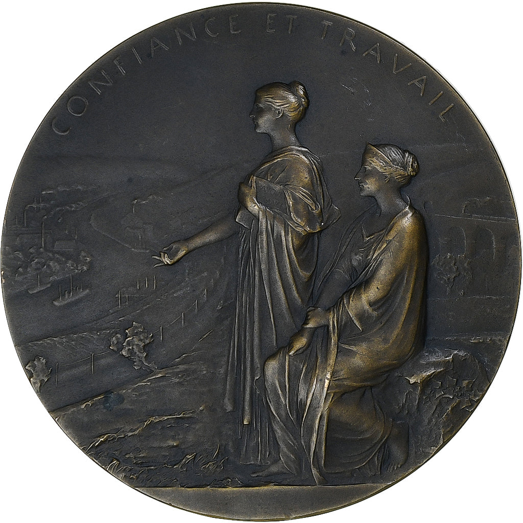 França, medalha, Centenaire de la Banque de France, 1900, Bronze, Roty