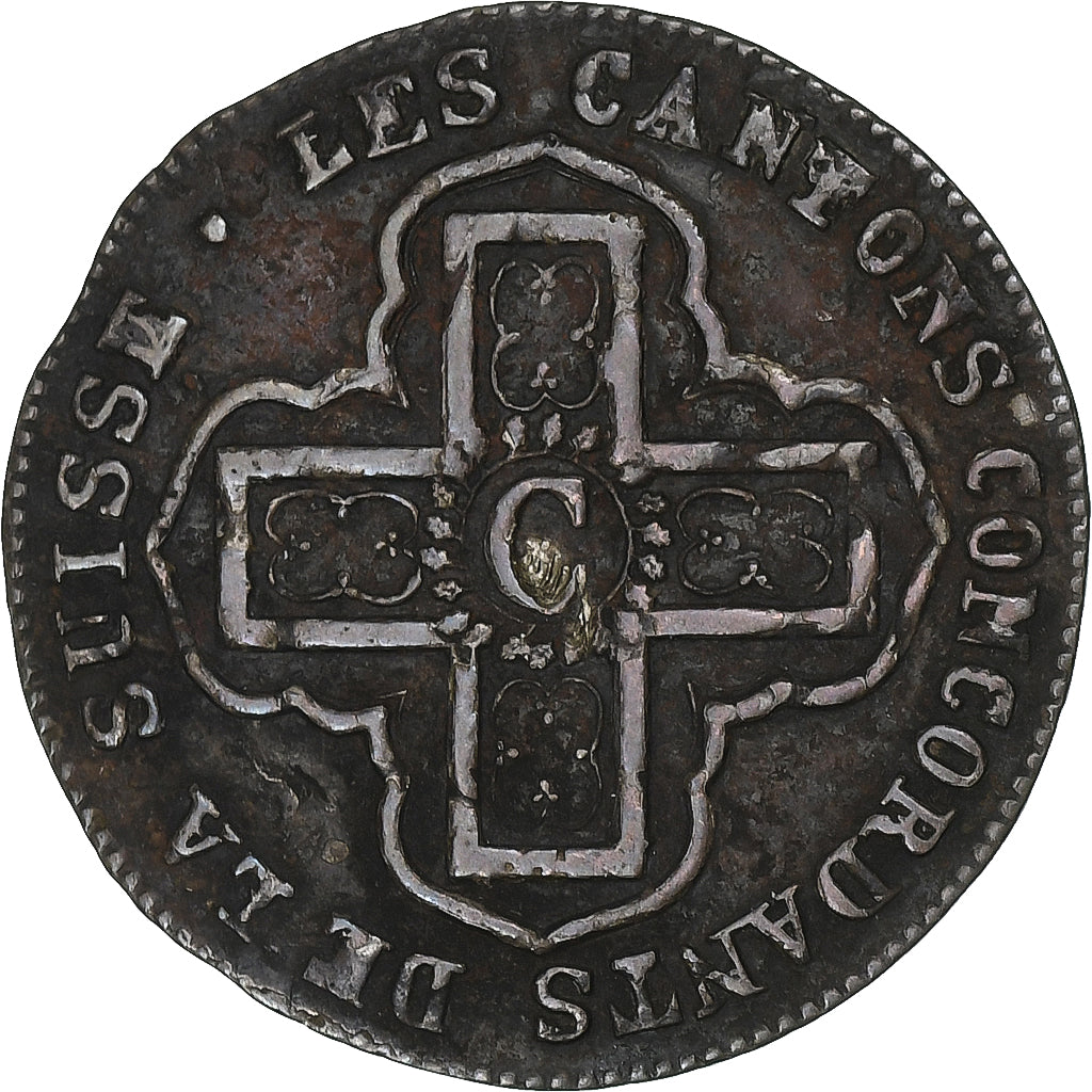Switzerland, VAUD, 1 Batz, 1829, Billon, EF(40-45)