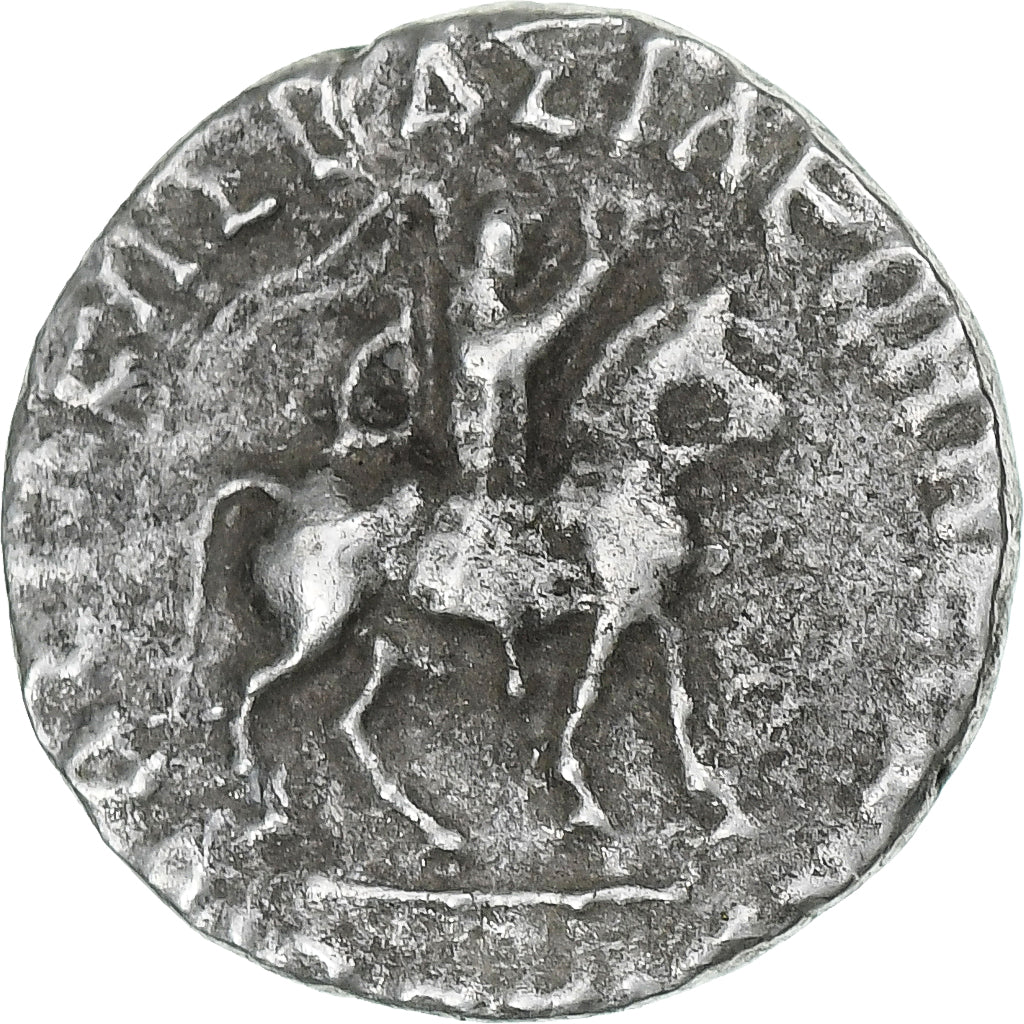Indo-Scythian Kingdom, Azes, Drachm, ca. 58-12 BC, Silver, AU(50-53)