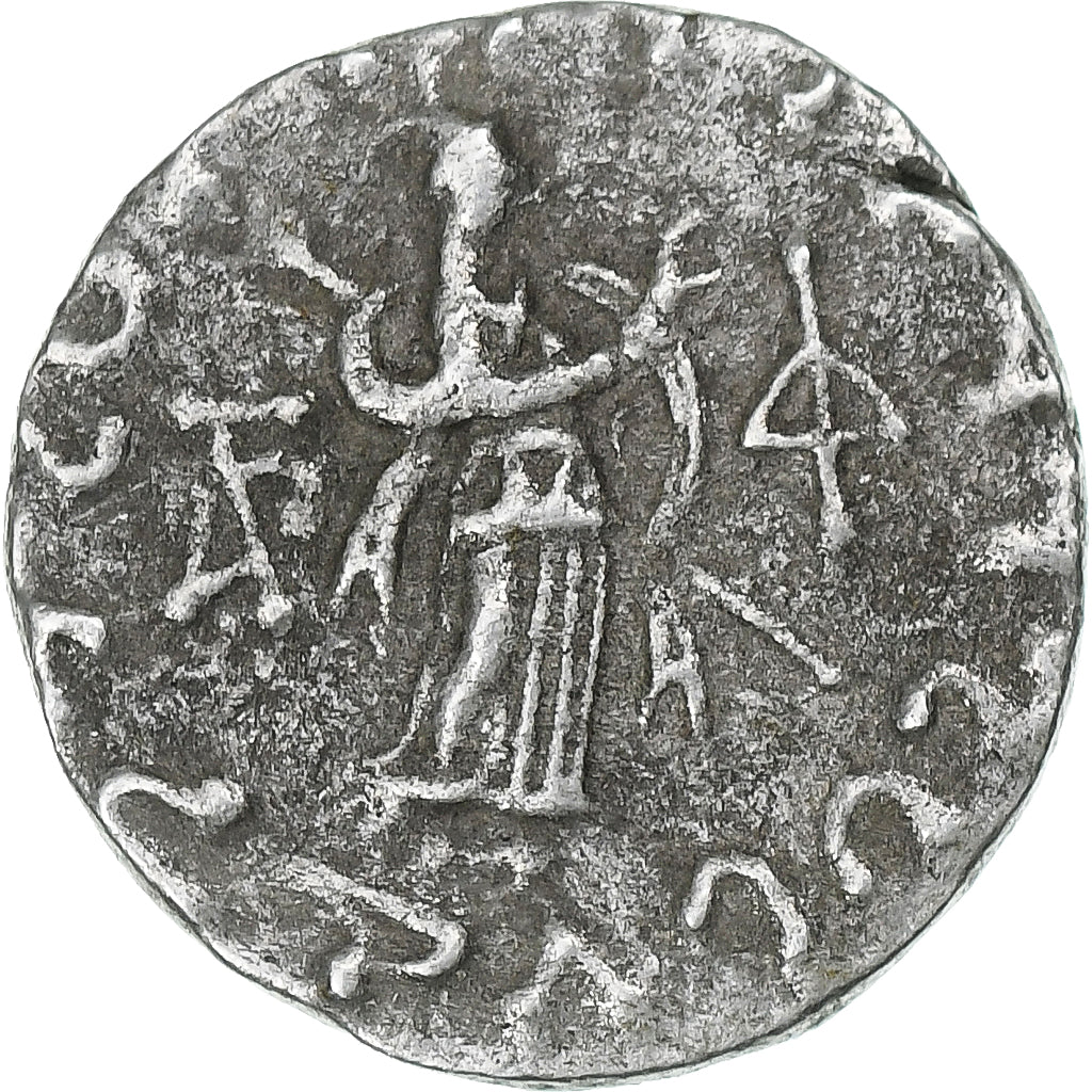 Indo-Scythian Kingdom, Azes, Drachm, ca. 58-12 BC, Silver, AU(50-53)