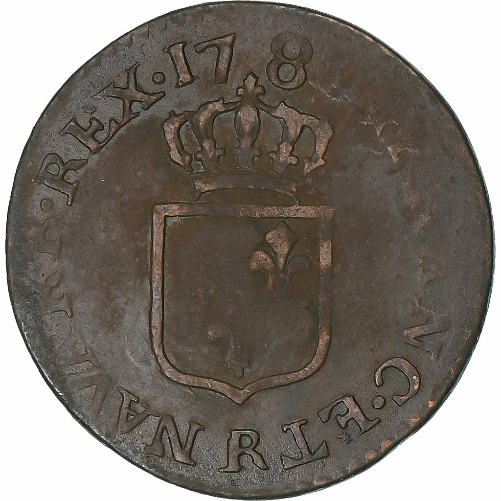 Frankreich, Louis XVI, Liard, 1789, Orléans, Kupfer, S, Gadoury:348