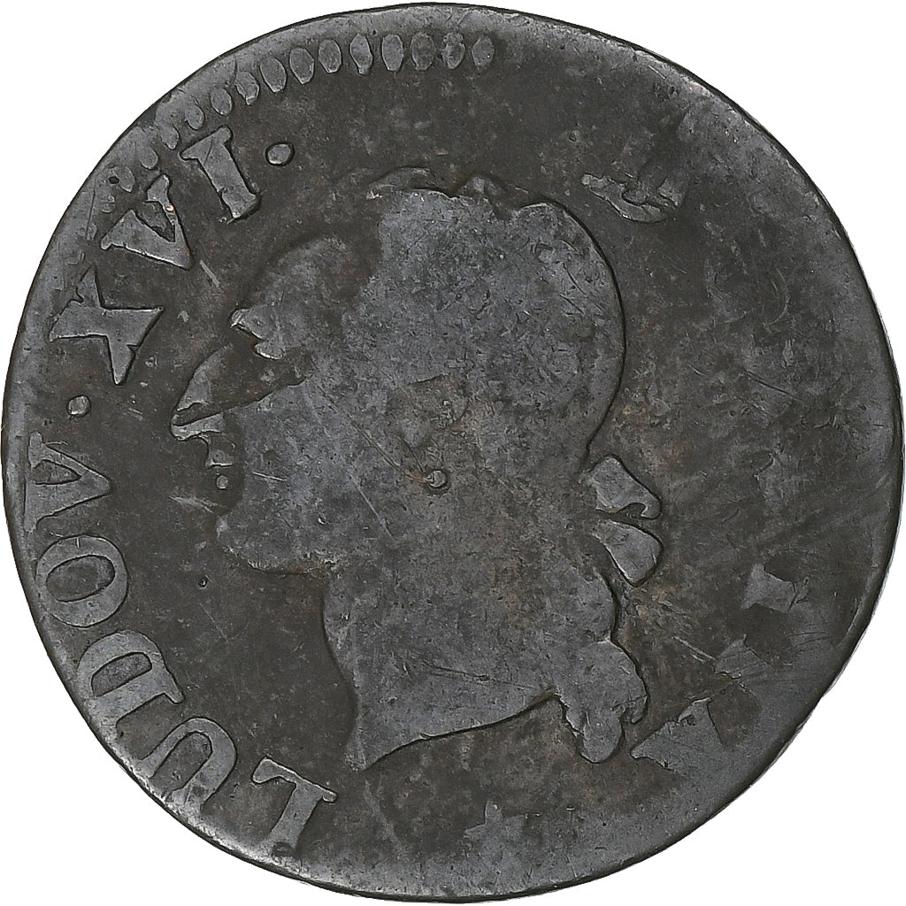 Frankrijk, Louis XVI, Liard, 1786, Lille, Koper, FR, Gadoury:348