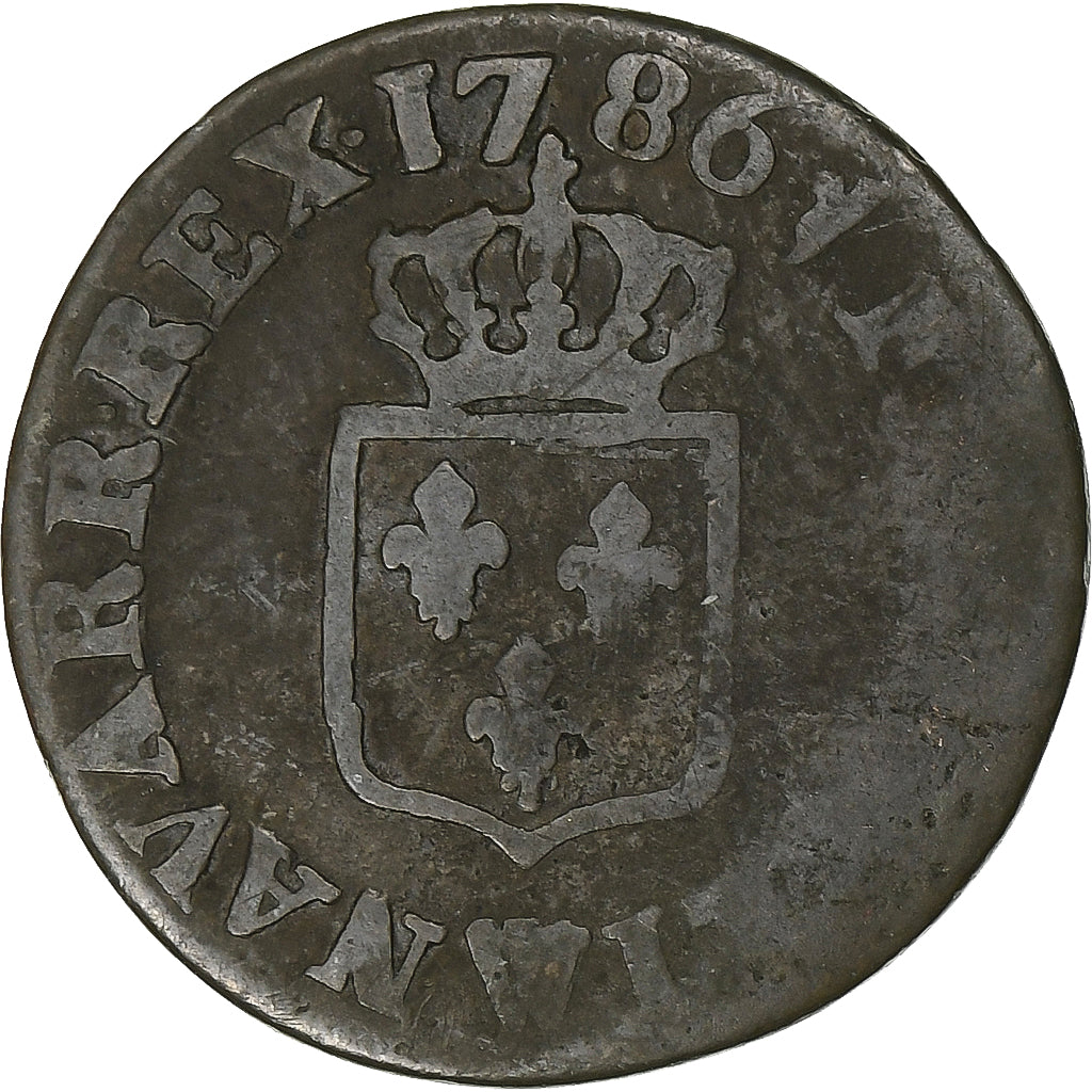 Frankrijk, Louis XVI, Liard, 1786, Lille, Koper, FR, Gadoury:348