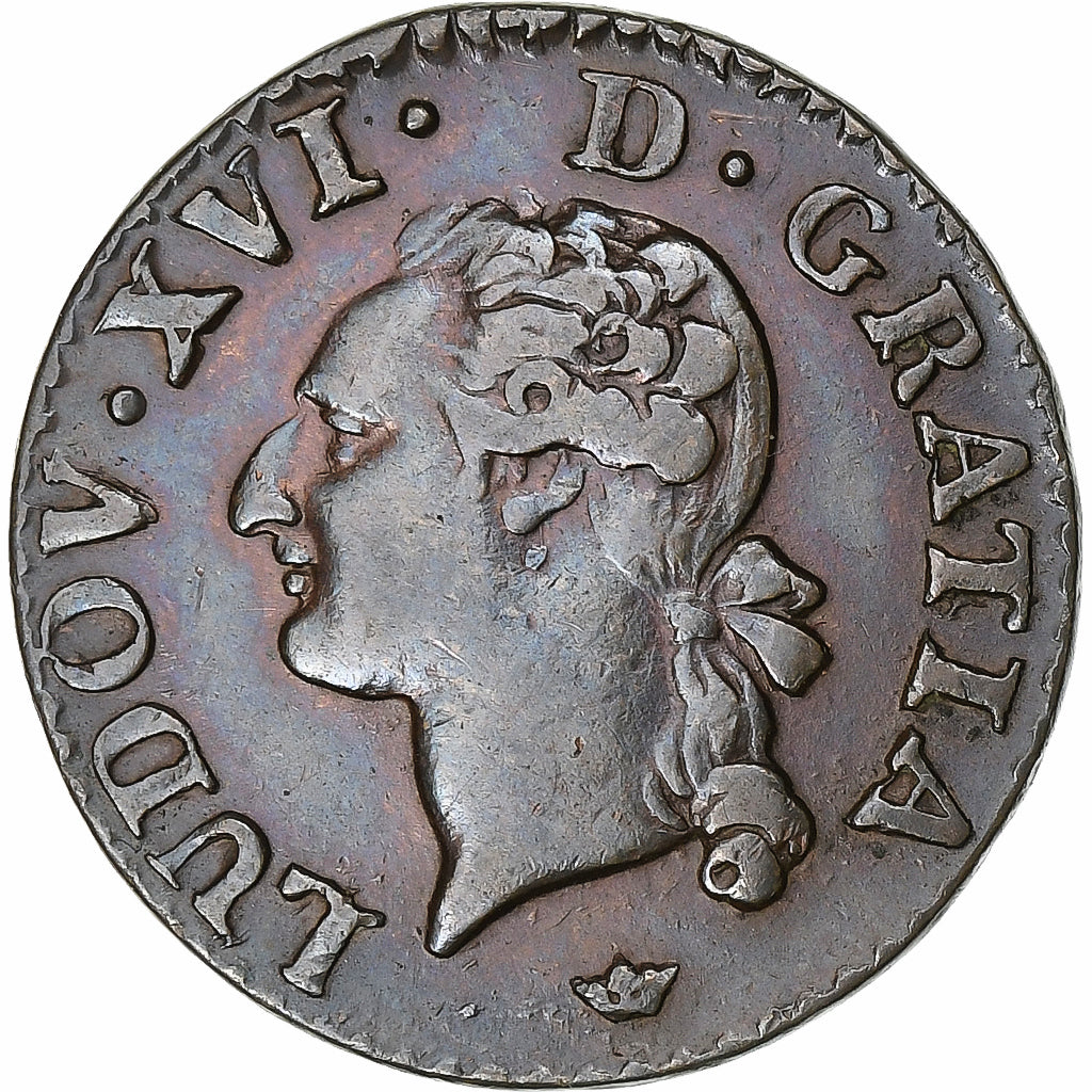 Francia, Louis XVI, Liard, 1790, Toulouse, Rame, BB, Gadoury:348