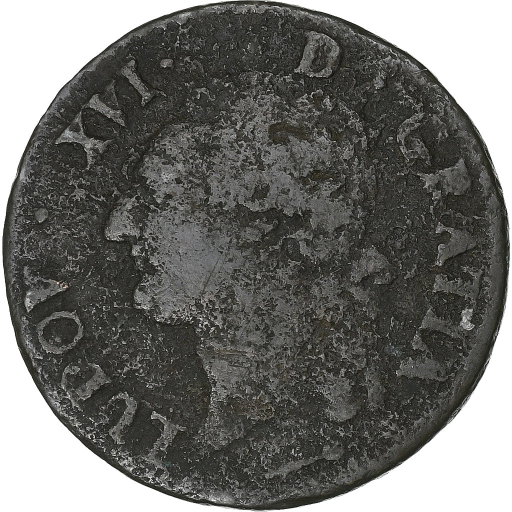 France, Louis XVI, 1/2 Sol de Béarn, 1785, Pau, Cuivre, TB, Gadoury:349a