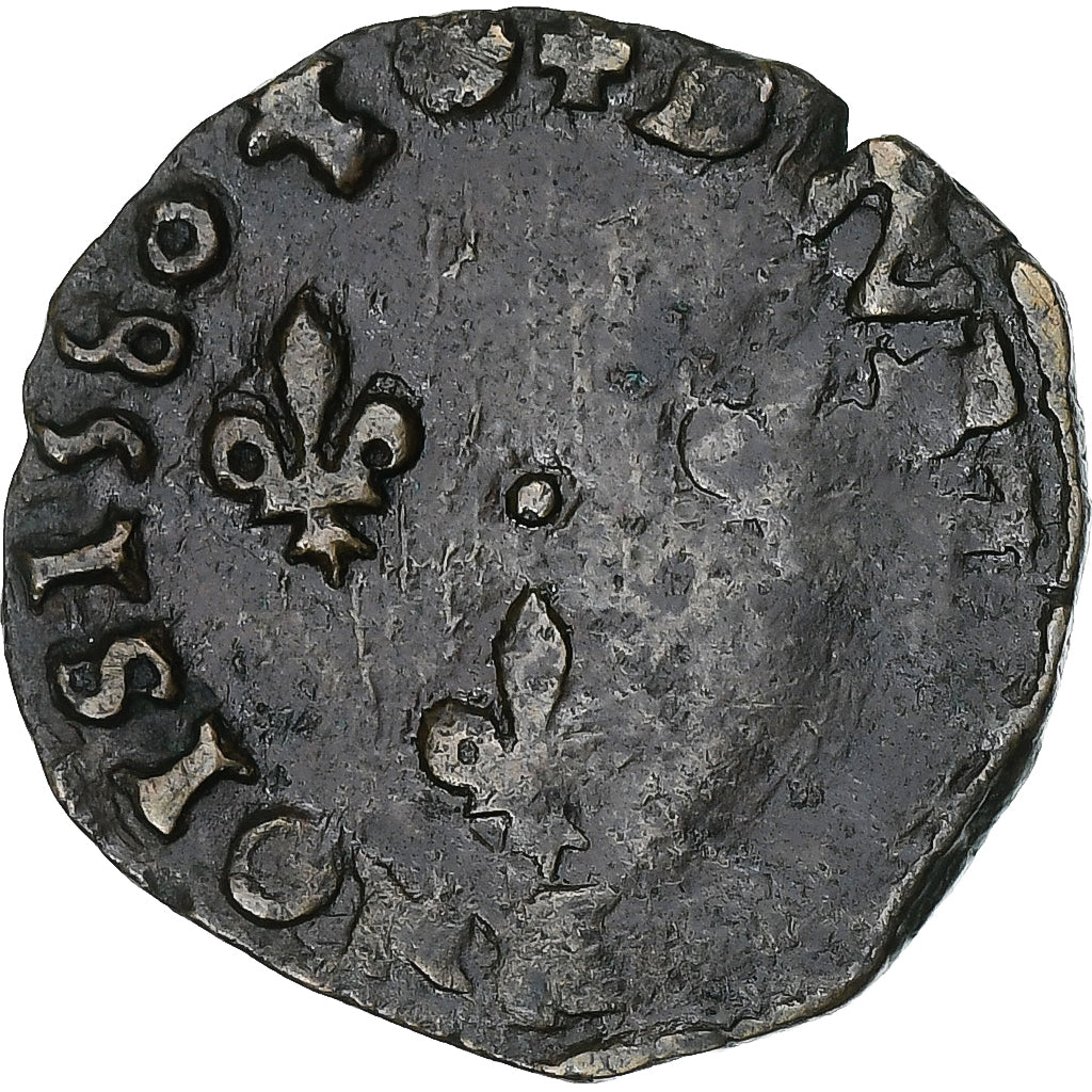 França, Henri III, Double Tournois, 1580, Bayonne, Cobre, EF(40-45)