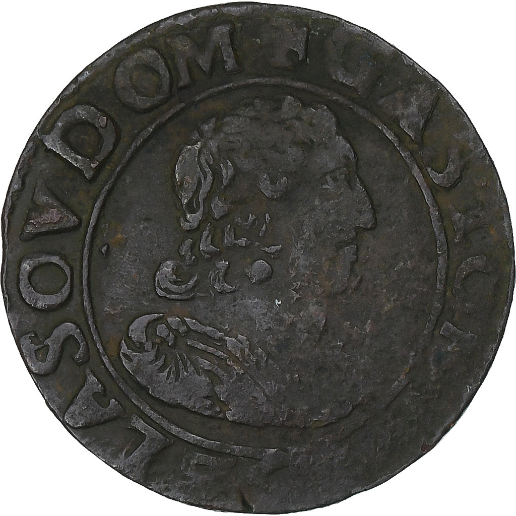 Fürstentum Dombes, Gaston d'Orléans, Double Tournois, 1639, Trévoux, Kupfer