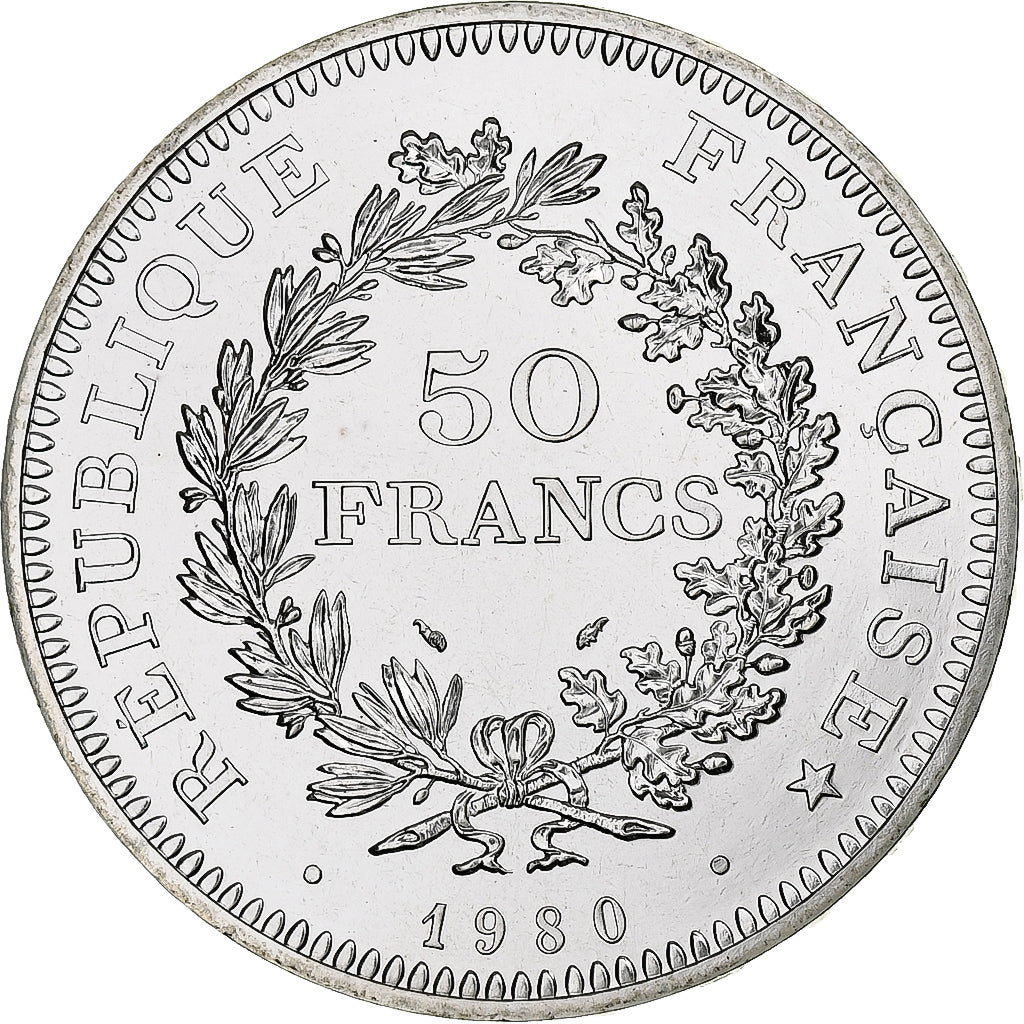 France, 50 Francs, Hercule, 1980, Paris, série FDC, Silver, MS(65-70)