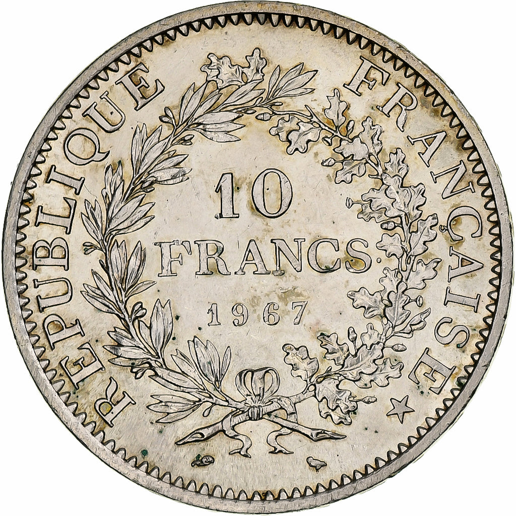 Francja, 10 Francs, Hercule, 1967, Paris, Avec accent, Srebro, MS(63)