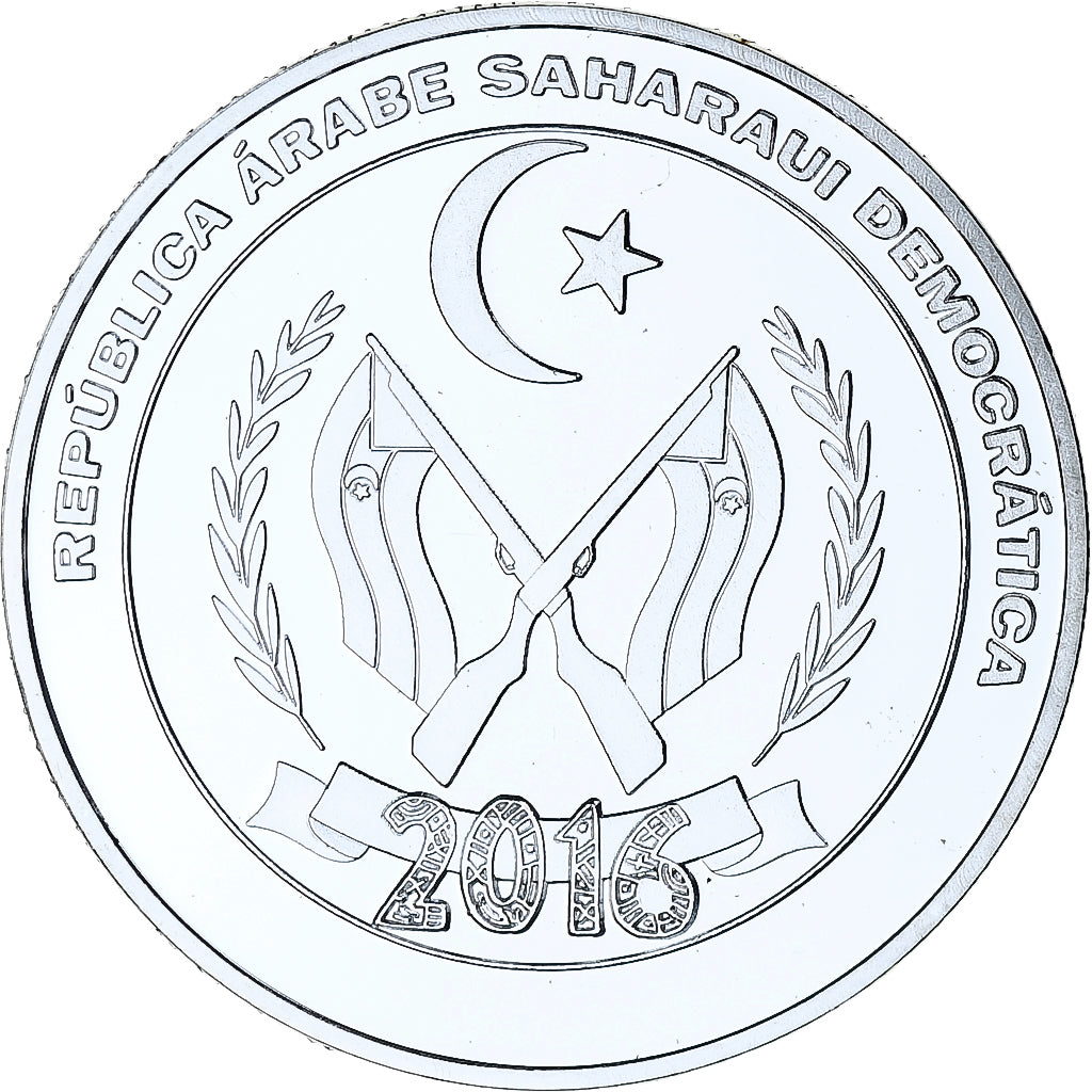 SAHARAWI ARAB DEMOCRATIC REPUBLIC, 100 Pesetas, Bastet, 2016, Proof, silver