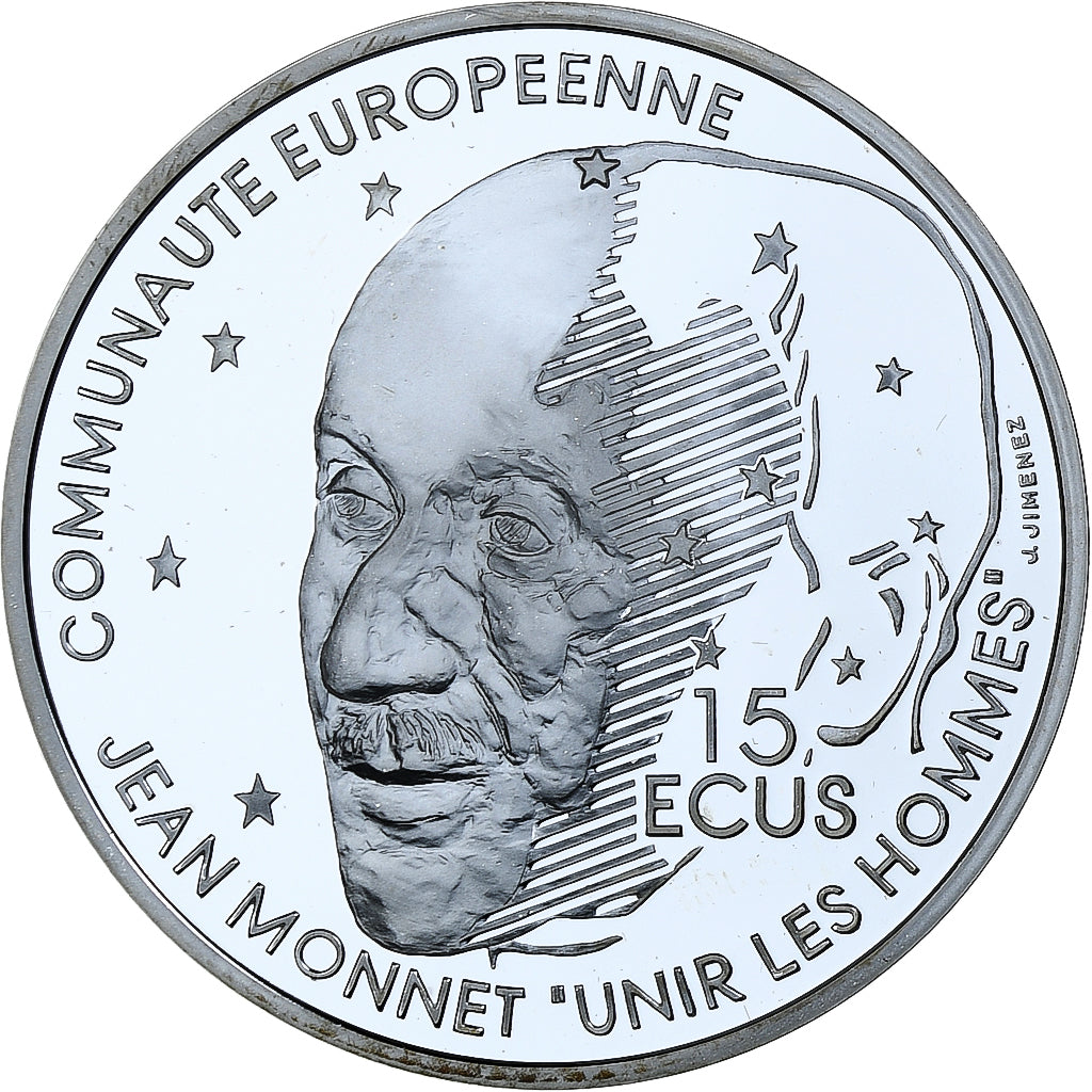 Francia, 100 Francs-15 Ecus, Jean Monnet, 1992, MDP, FS, Argento, FDC