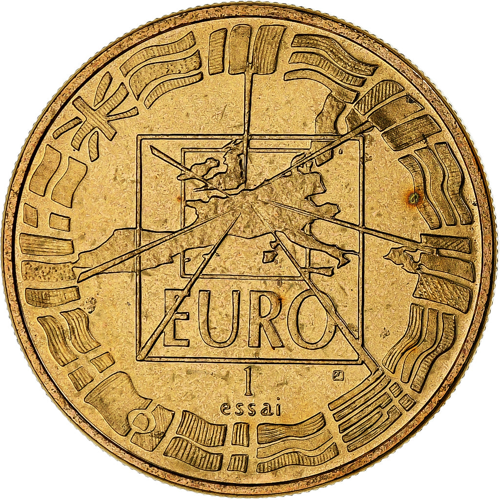 França, 1 Euro, Charles De Gaulle, 1996, Bronze Florentin, ENSAIO, MS(64)
