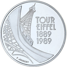 France, 5 Francs, Tour Eiffel, 1989, Paris, Proof, Silver, MS(65-70)