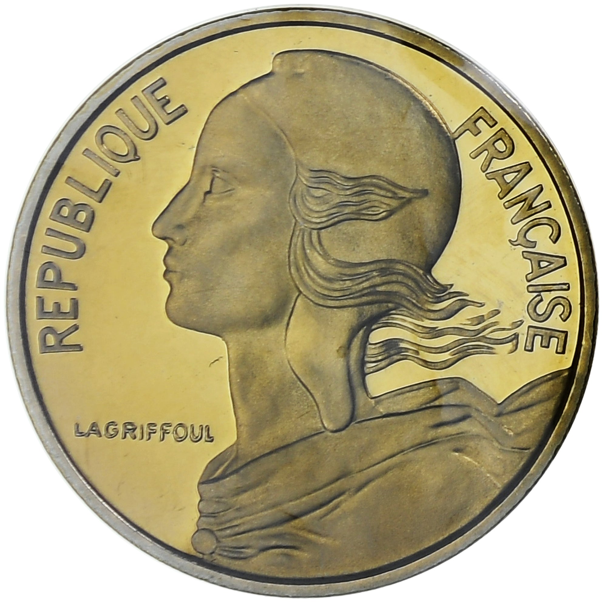 Frankrijk, 5 Centimes, Marianne, 1980, MDP, Piéfort, Copper-nickel Aluminium