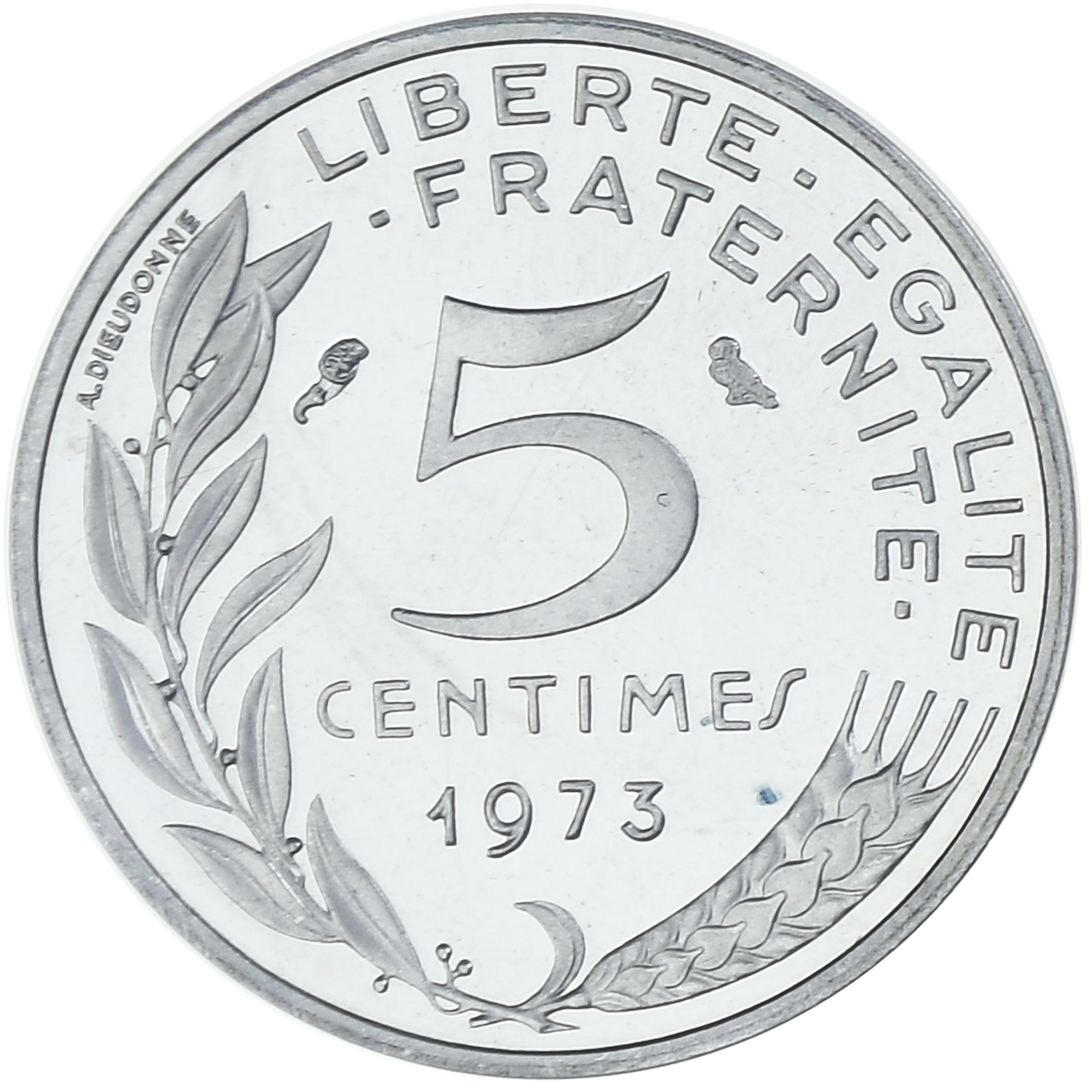 France, 5 Centimes, Marianne, 1973, MDP, Piéfort, Silver, MS(65-70)