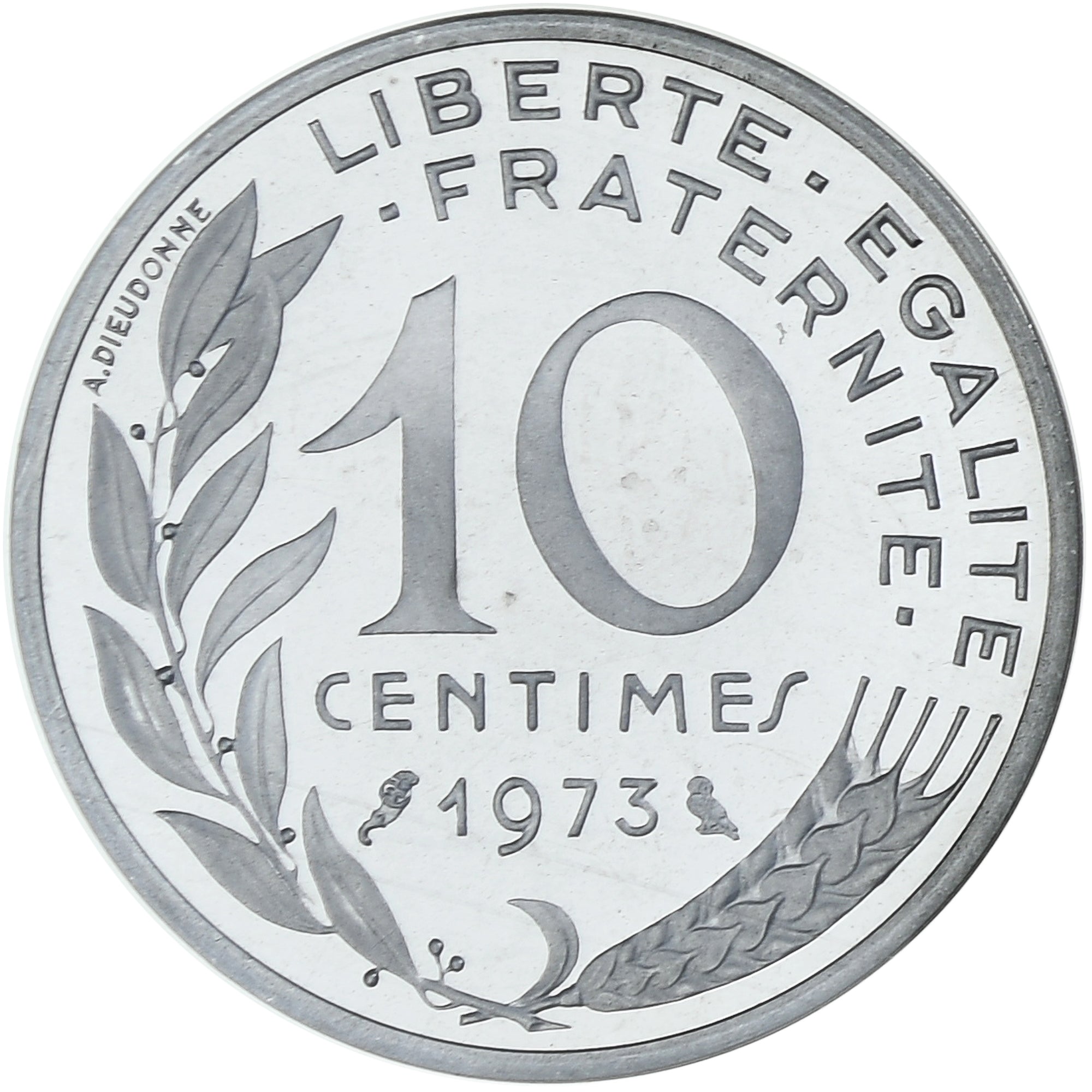 Frankrijk, 10 Centimes, Marianne, 1973, MDP, Piéfort, Zilver, FDC