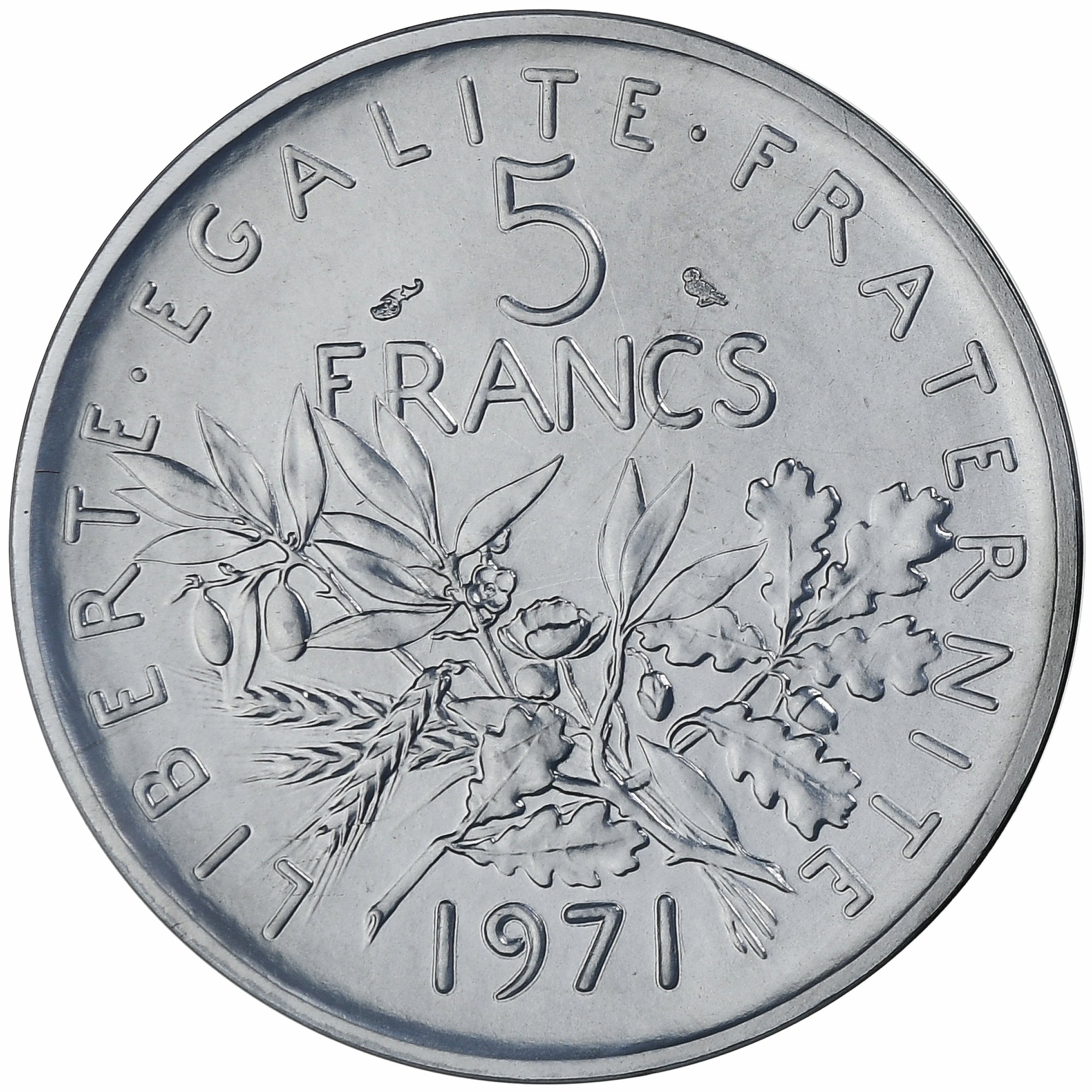 France, 5 Francs, Semeuse, 1971, MDP, Piéfort, Nickel Clad Copper-Nickel