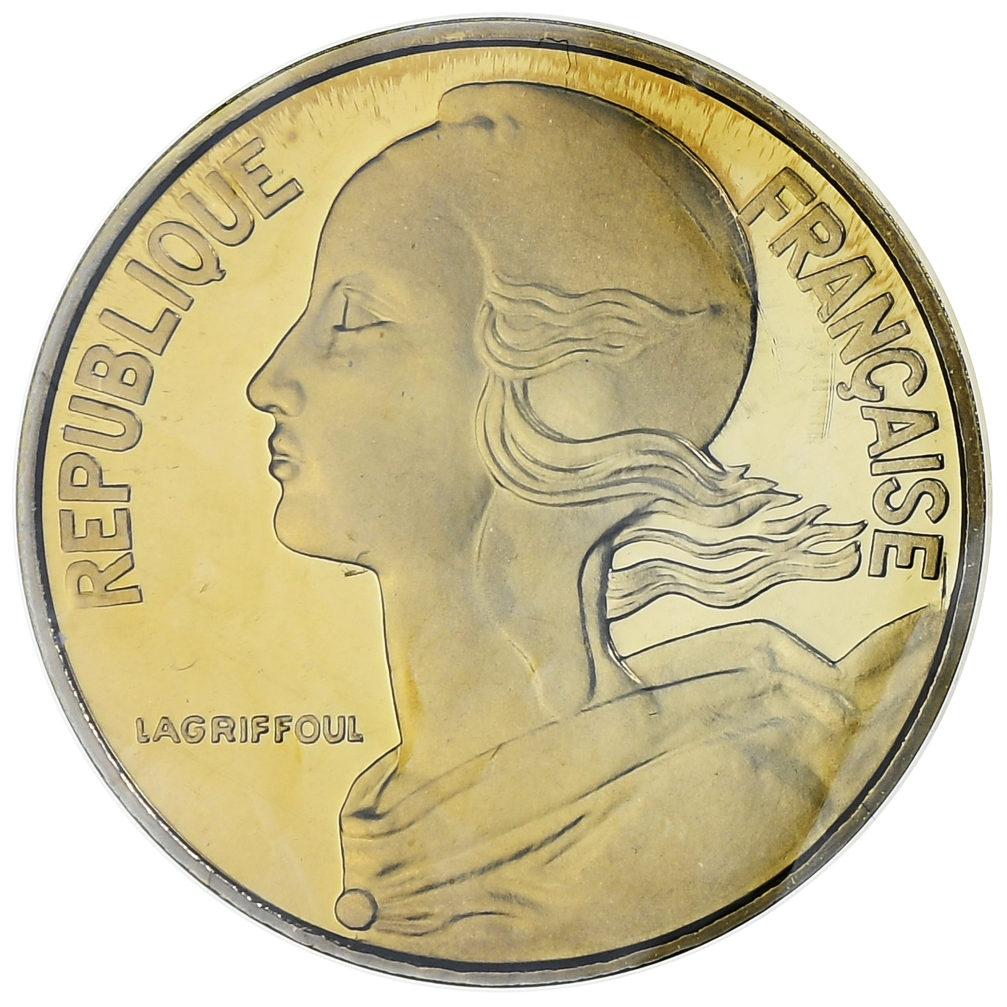 Francia, 20 Centimes, Marianne, 1975, MDP, Piéfort, Rame-nichel-alluminio, FDC