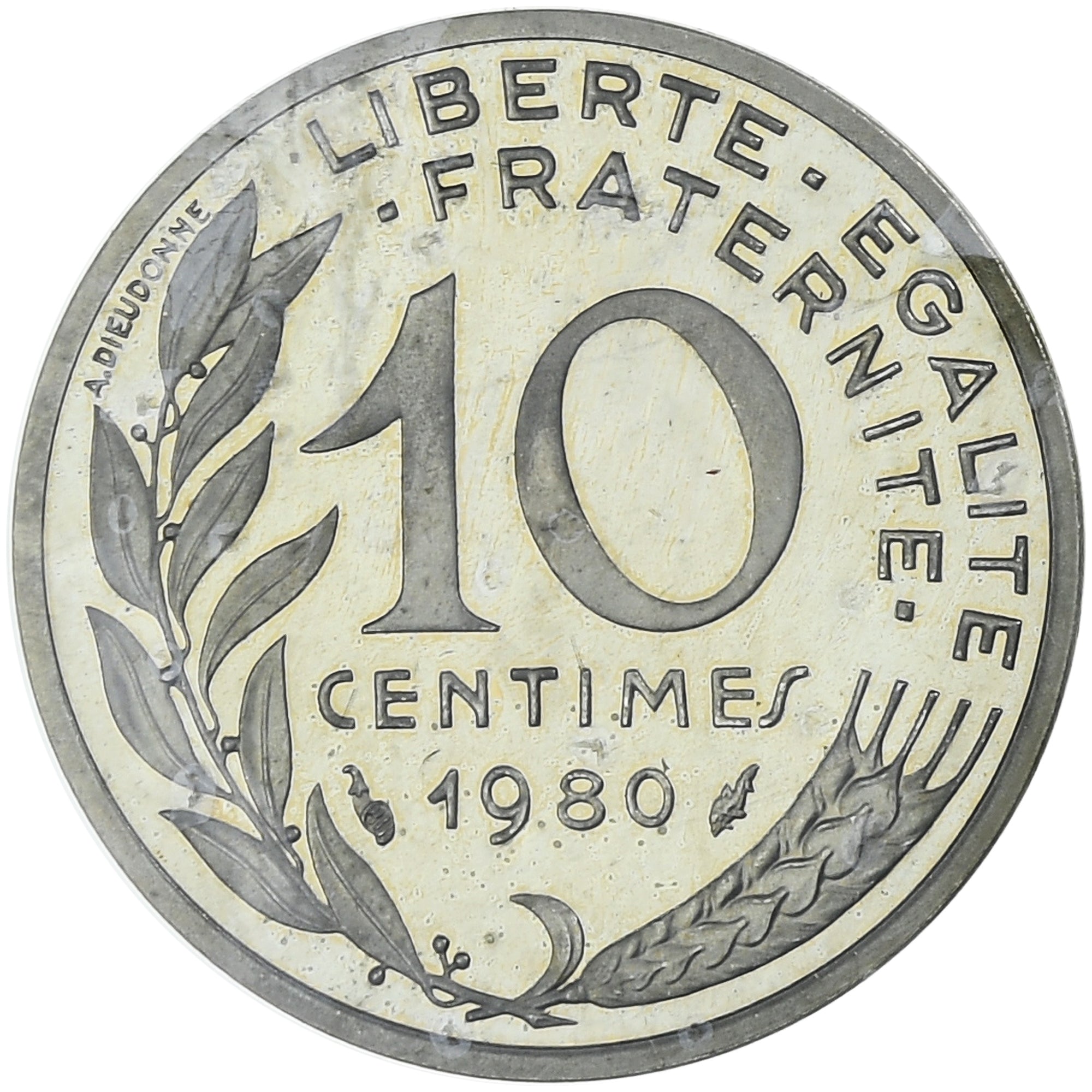 France, 10 Centimes, Marianne, 1980, MDP, Piéfort, Cupro-nickel, FDC