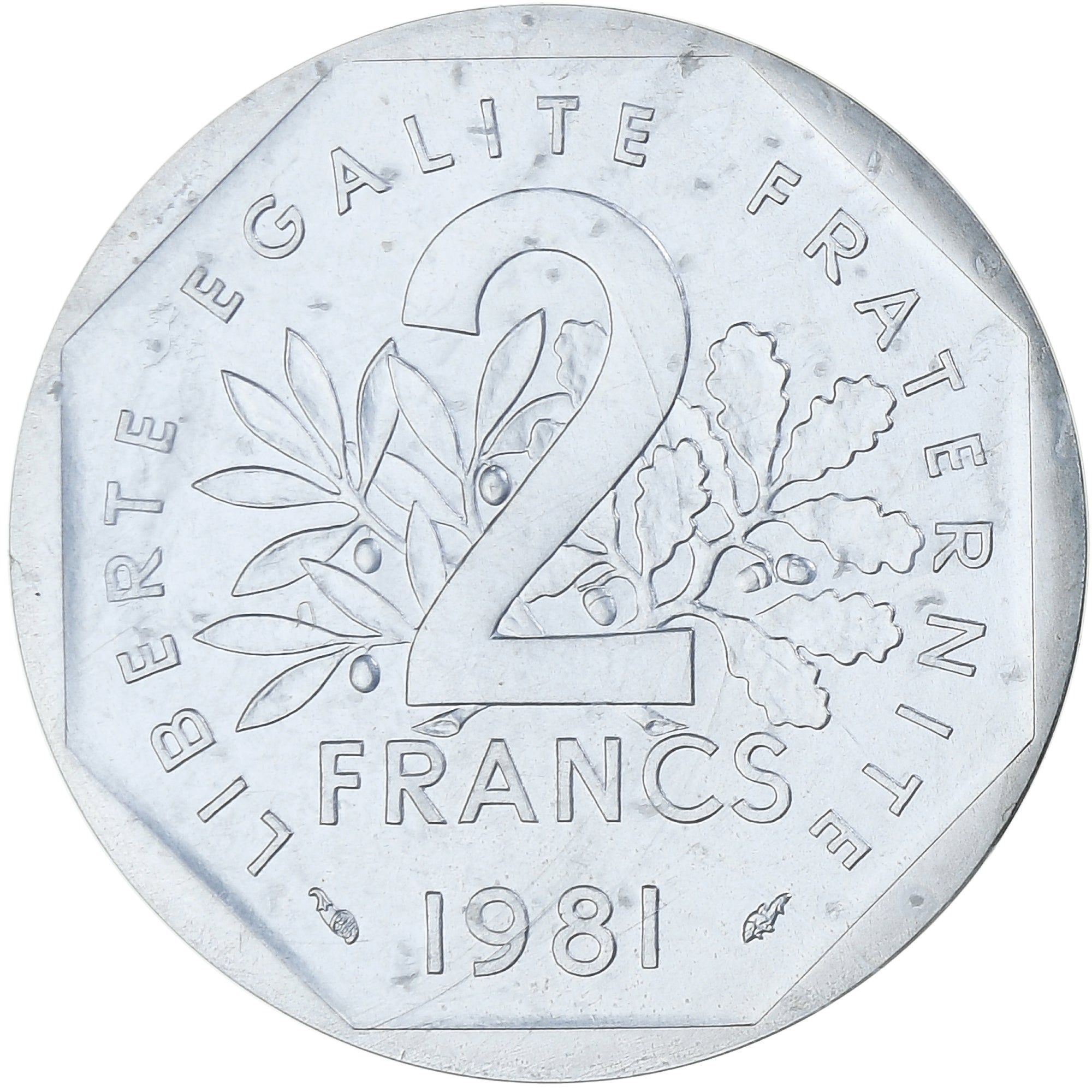 France, 2 Francs, Semeuse, 1981, MDP, Piéfort, Argent, FDC, Gadoury:123.P2