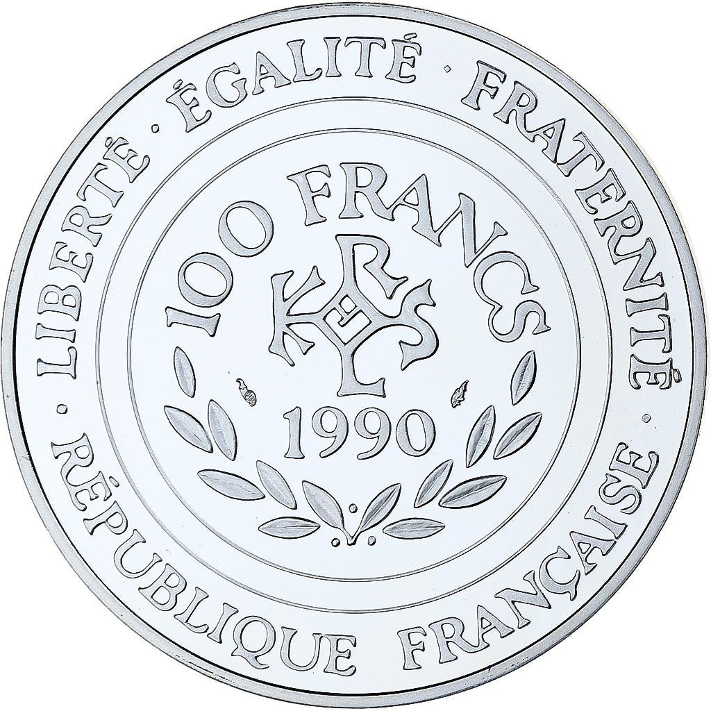 France, 100 Francs-15 Ecus, Charlemagne, 1990, MDP, Proof, Silver, MS(65-70)