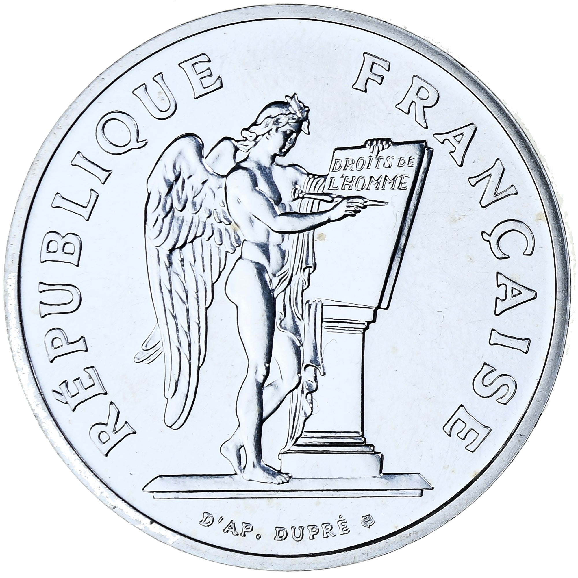 France, 100 Francs, Droits de l'Homme, 1989, MDP, Piéfort, BU, Argent, FDC