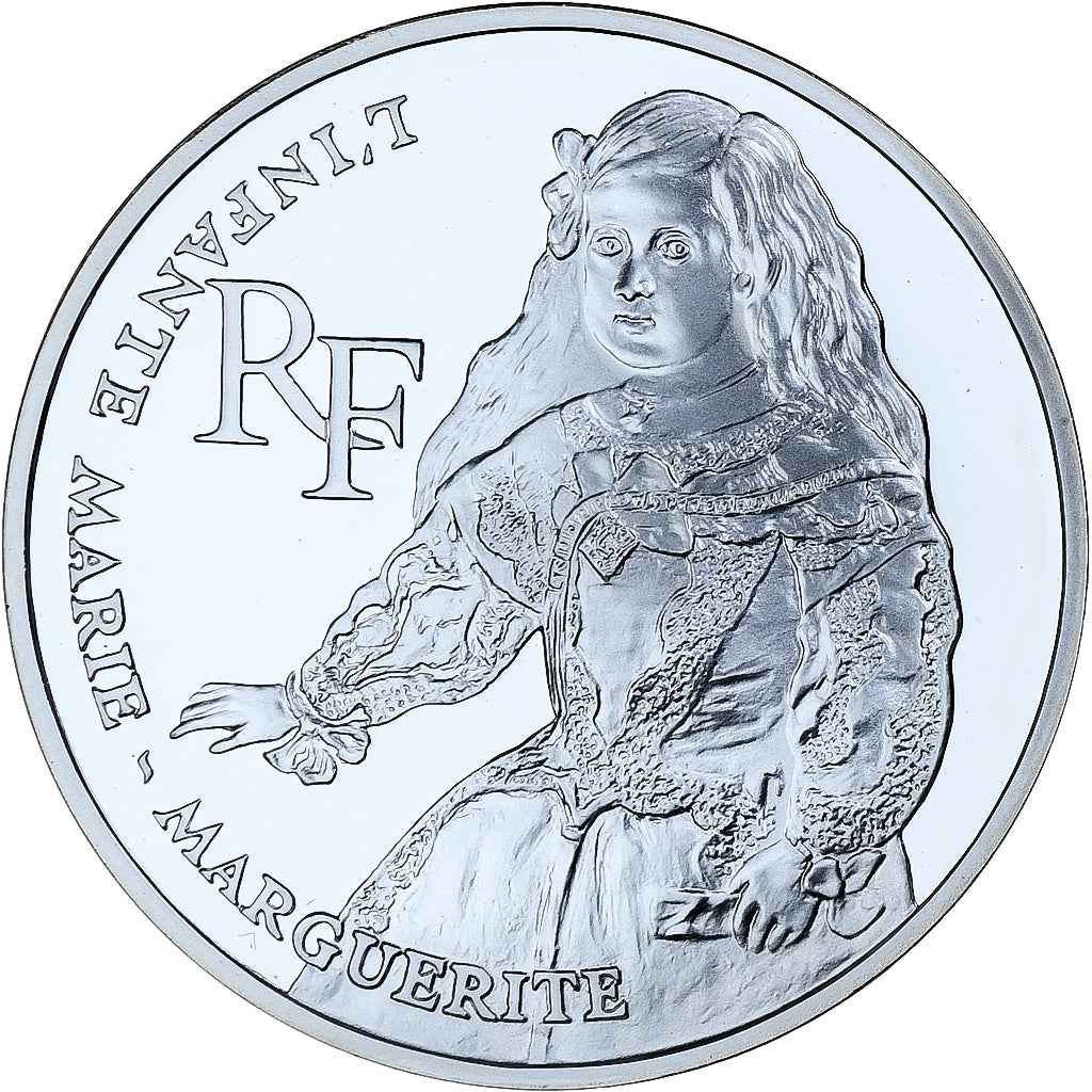 France, 100 Francs, L'Infante Marie-Marguerite, 1993, MDP, BE, Silver, MS(65-70)