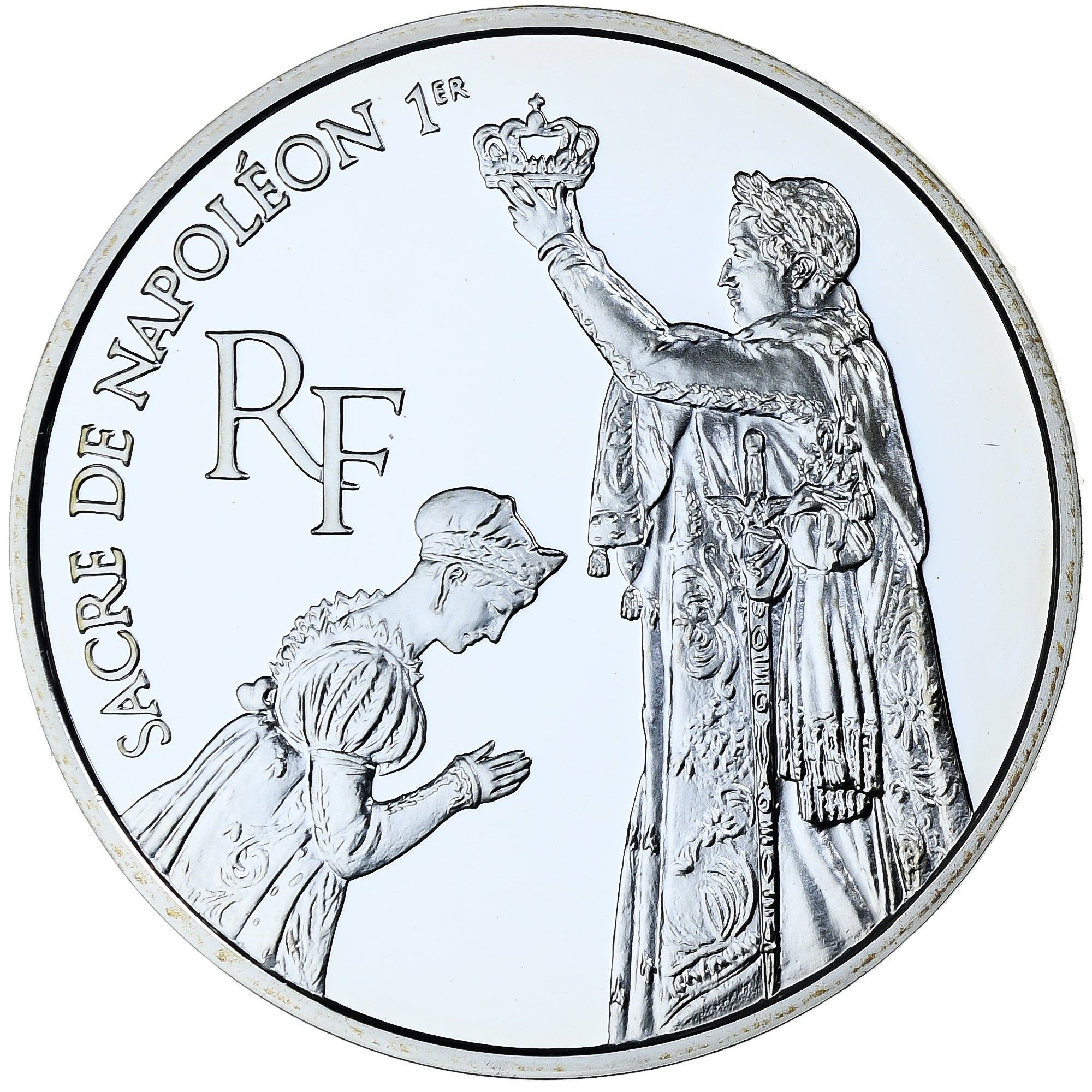 France, 100 Francs, Sacre de Napoléon Ier, 1993, MDP, BE, Silver, MS(65-70)