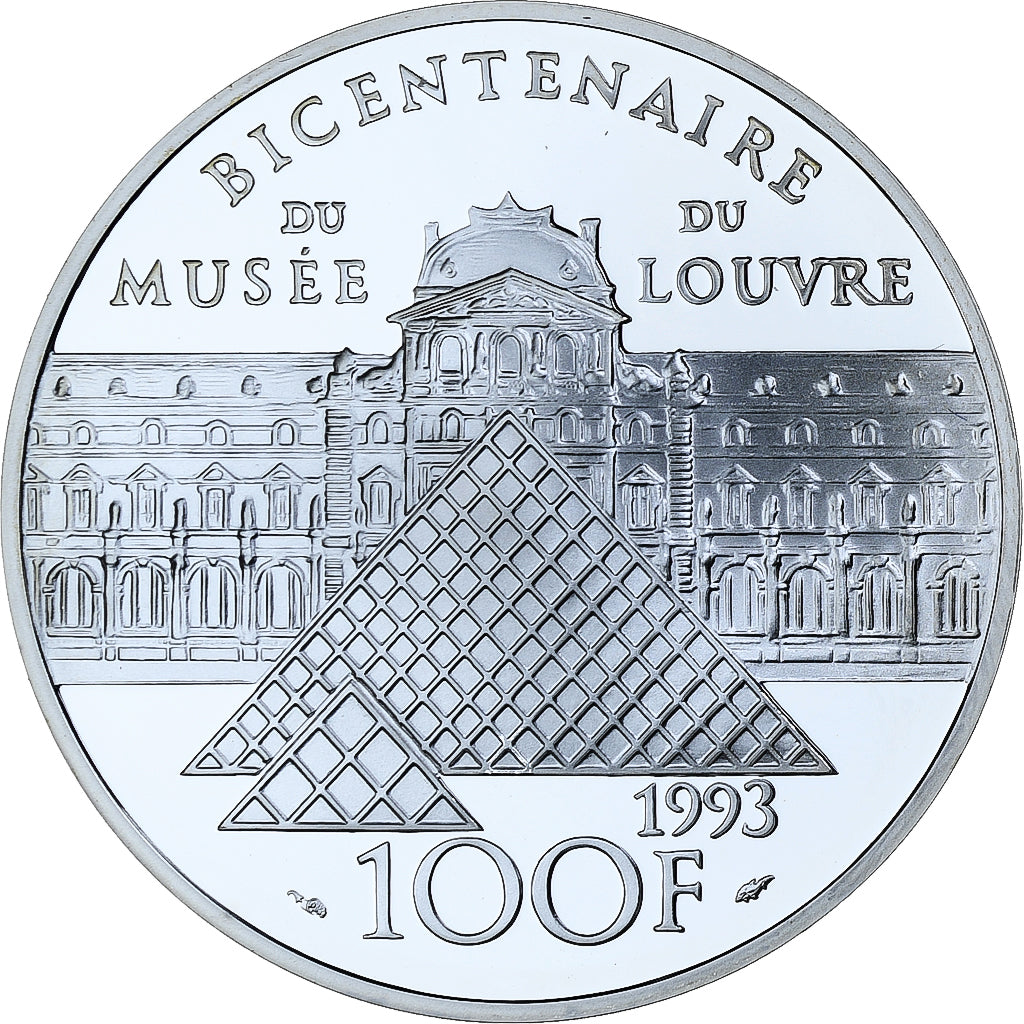 France, 100 Francs, Sacre de Napoléon Ier, 1993, MDP, BE, Silver, MS(65-70)