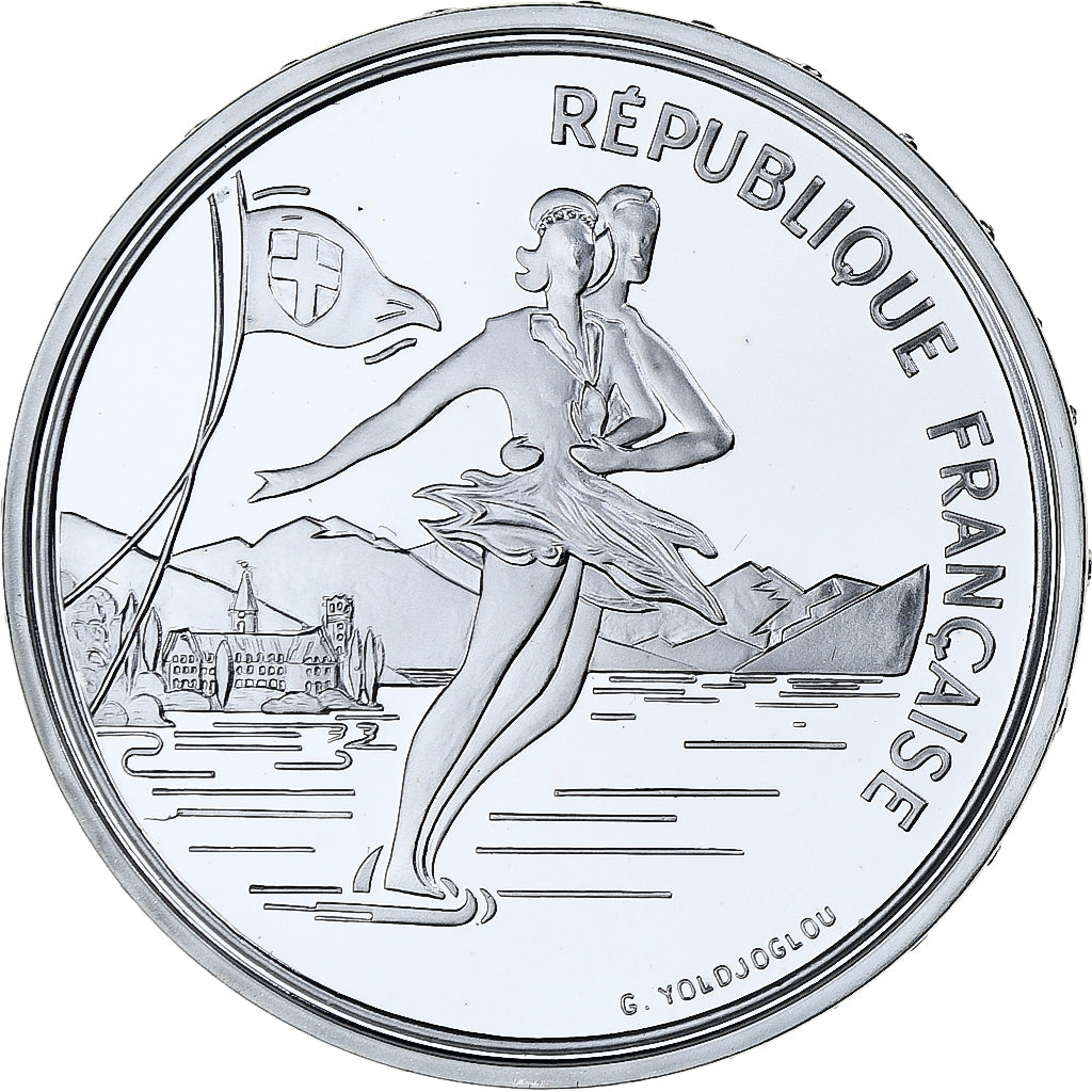 Francia, 100 Francs, 1992 Olympics, Albertville, Ice Skating, 1989, MDP, BE
