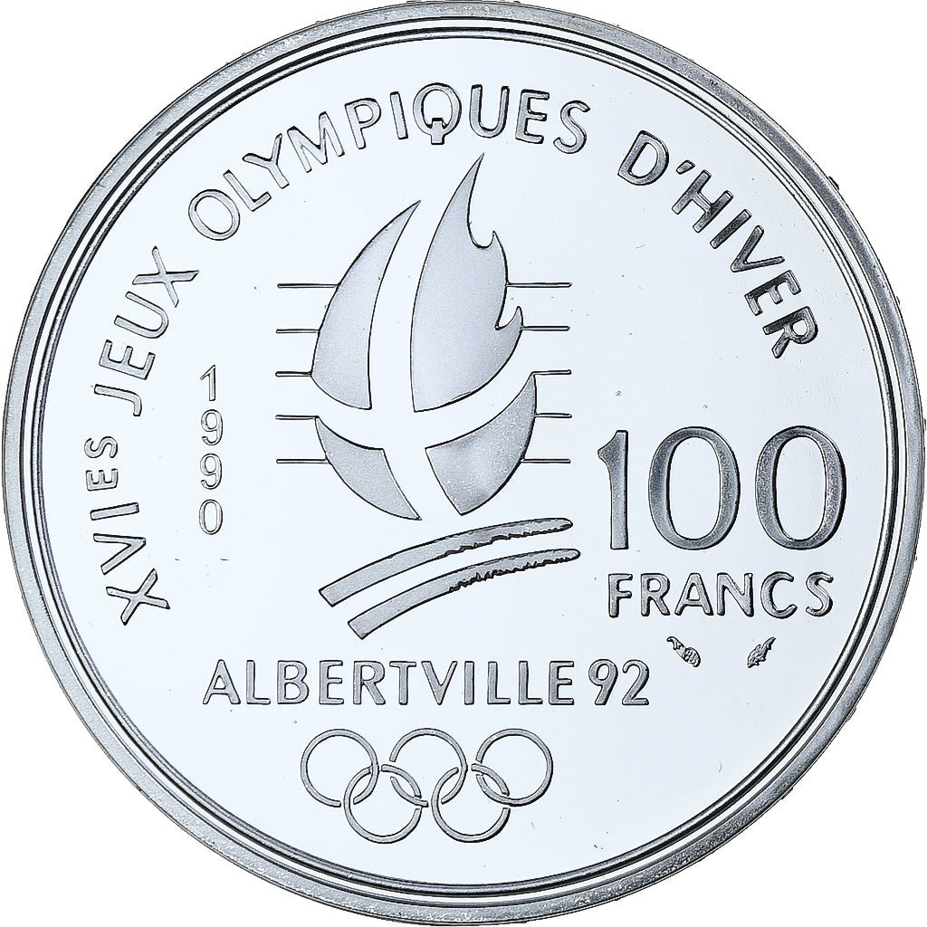 Francia, 100 Francs, 1992 Olympics, Albertville, Free-style Skiing, 1990, MDP