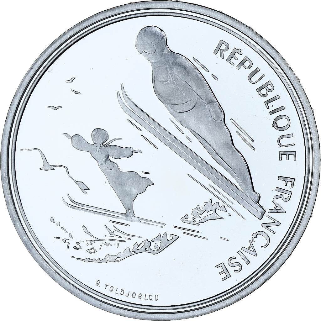 France, 100 Francs, 1992 Olympics, Albertville, Ski Jumping, 1991, MDP, BE