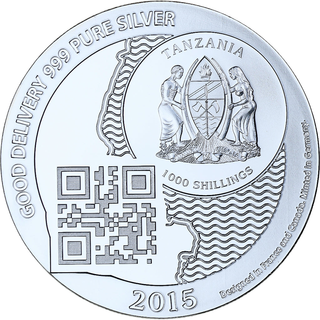 Zanzibar, 1000 Shillings, 1 Vera Silver Oz, 2015, PP, Silber, STGL