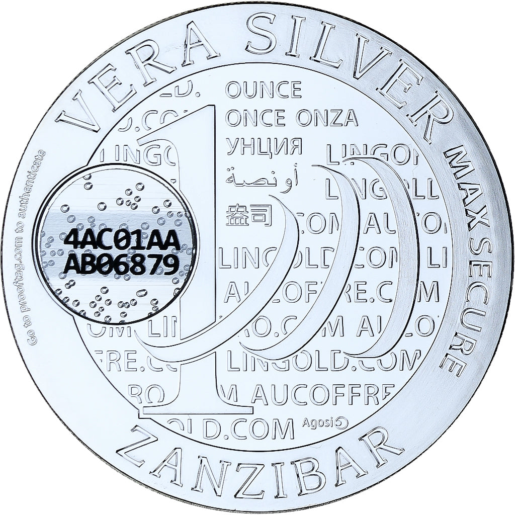 Zanzibar, 1000 Shillings, 1 Vera Silver Oz, 2015, PP, Silber, STGL
