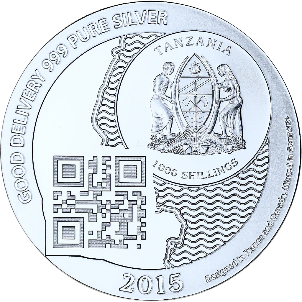 Zanzibar, 1000 Shillings, 1 Vera Silver Oz, 2015, Proof, Silver, MS(65-70)