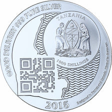 Zanzibar, 1000 Shillings, 1 Vera Silver Oz, 2015, Proof, Silver, MS(65-70)