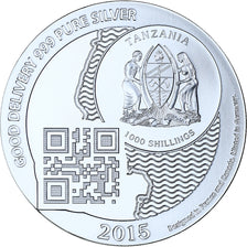 Zanzibar, 1000 Shillings, 1 Vera Silver Oz, 2015, Proof, Silver, MS(65-70)