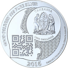 Zanzibar, 1000 Shillings, 1 Vera Silver Oz, 2015, Proof, Zilver, FDC