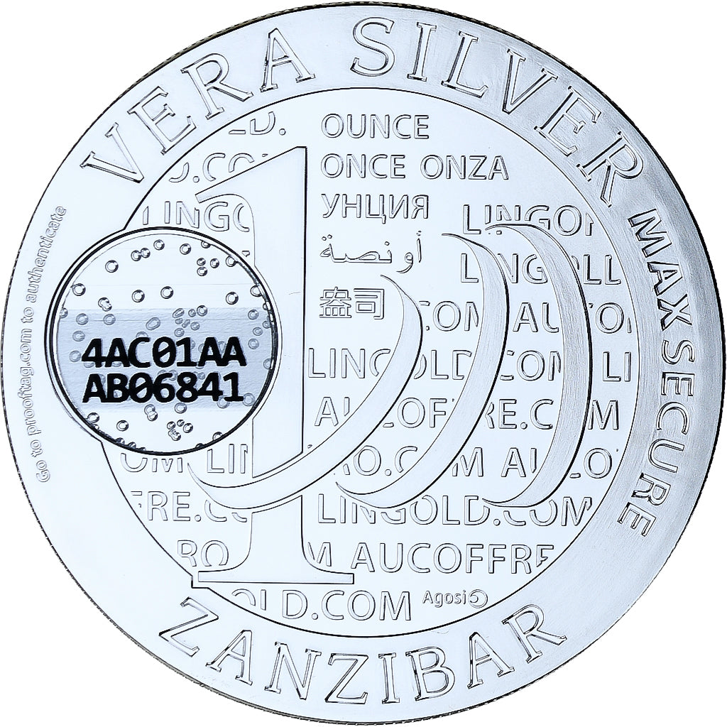 Zanzibar, 1000 Shillings, 1 Vera Silver Oz, 2015, FS, Argento, FDC