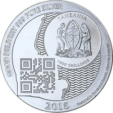 Zanzibar, 1000 Shillings, 1 Vera Silver Oz, 2015, Proof, Silver, MS(65-70)