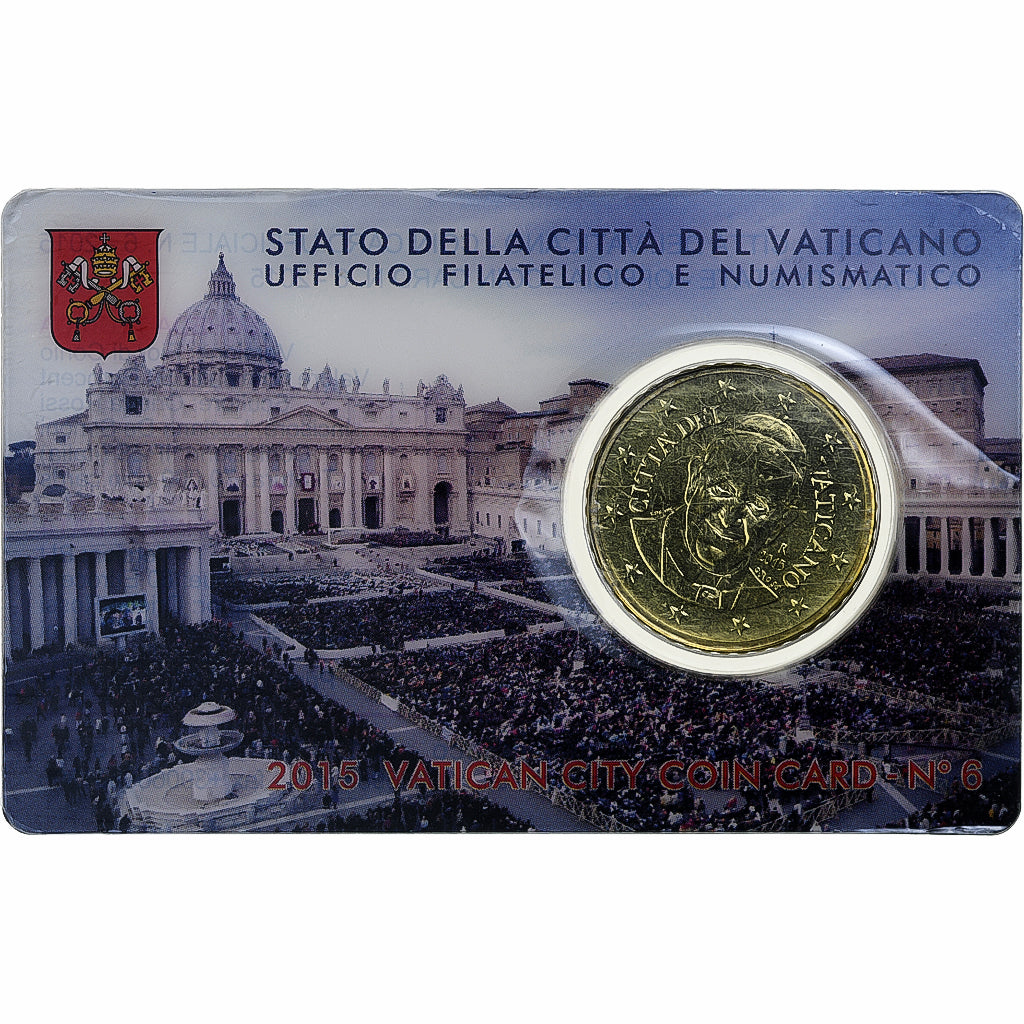 Vatican, Francis, 50 Euro Cent, Pape François, Stamp and coin card, 2015, Rome