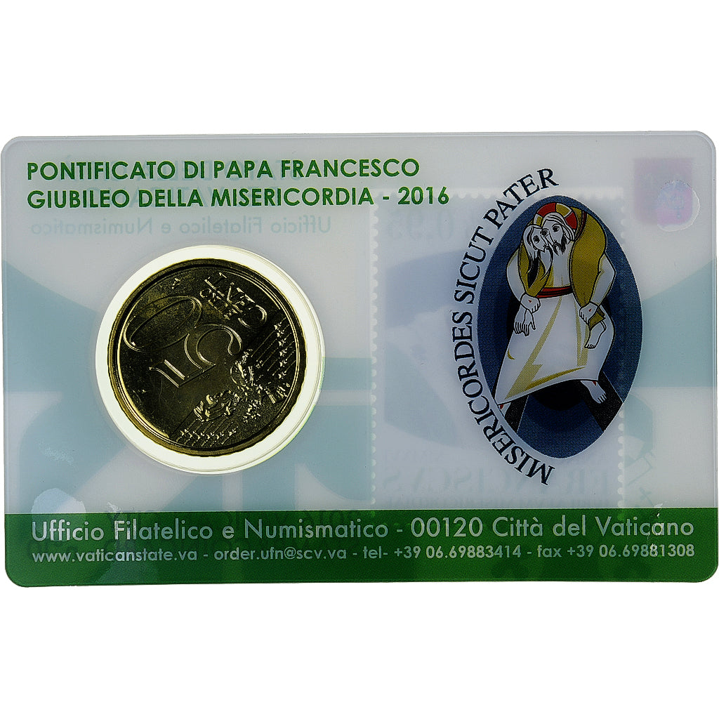 Vaticano, Francis, 50 Euro Cent, Pape François, Stamp and coin card.n°10