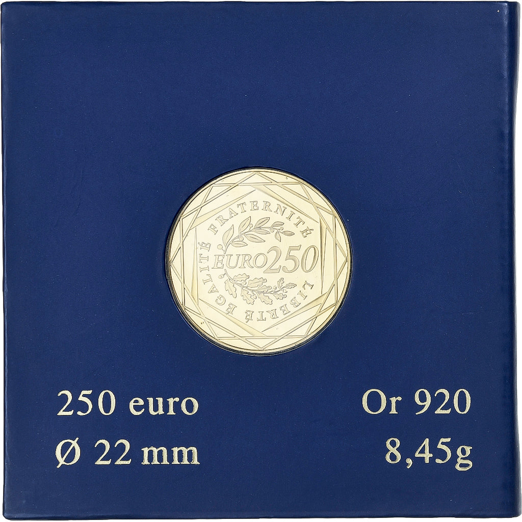 France, 250 Euro, Semeuse, BU, 2009, MDP, Gold, MS(65-70)